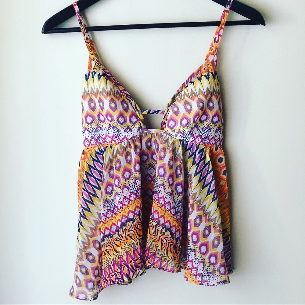 Multiple print baby doll tank